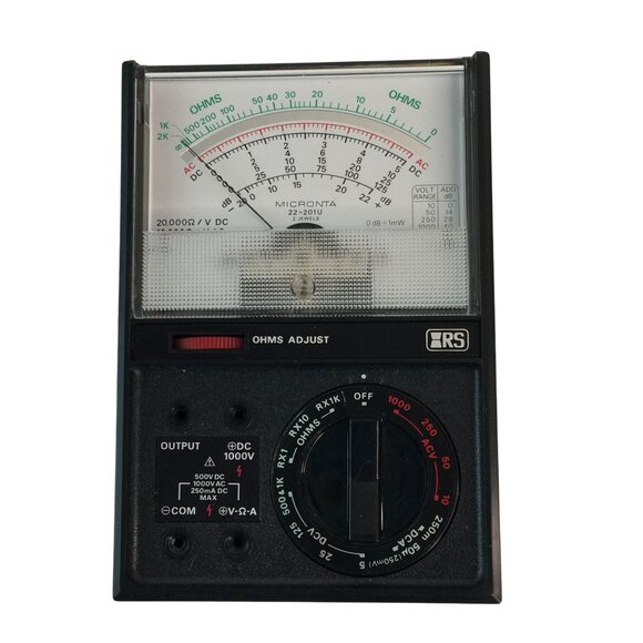 Vtg Radioshack Micronta 18-Range Multitester #22-201U Multi Meter with Manual - Picture 2 of 10